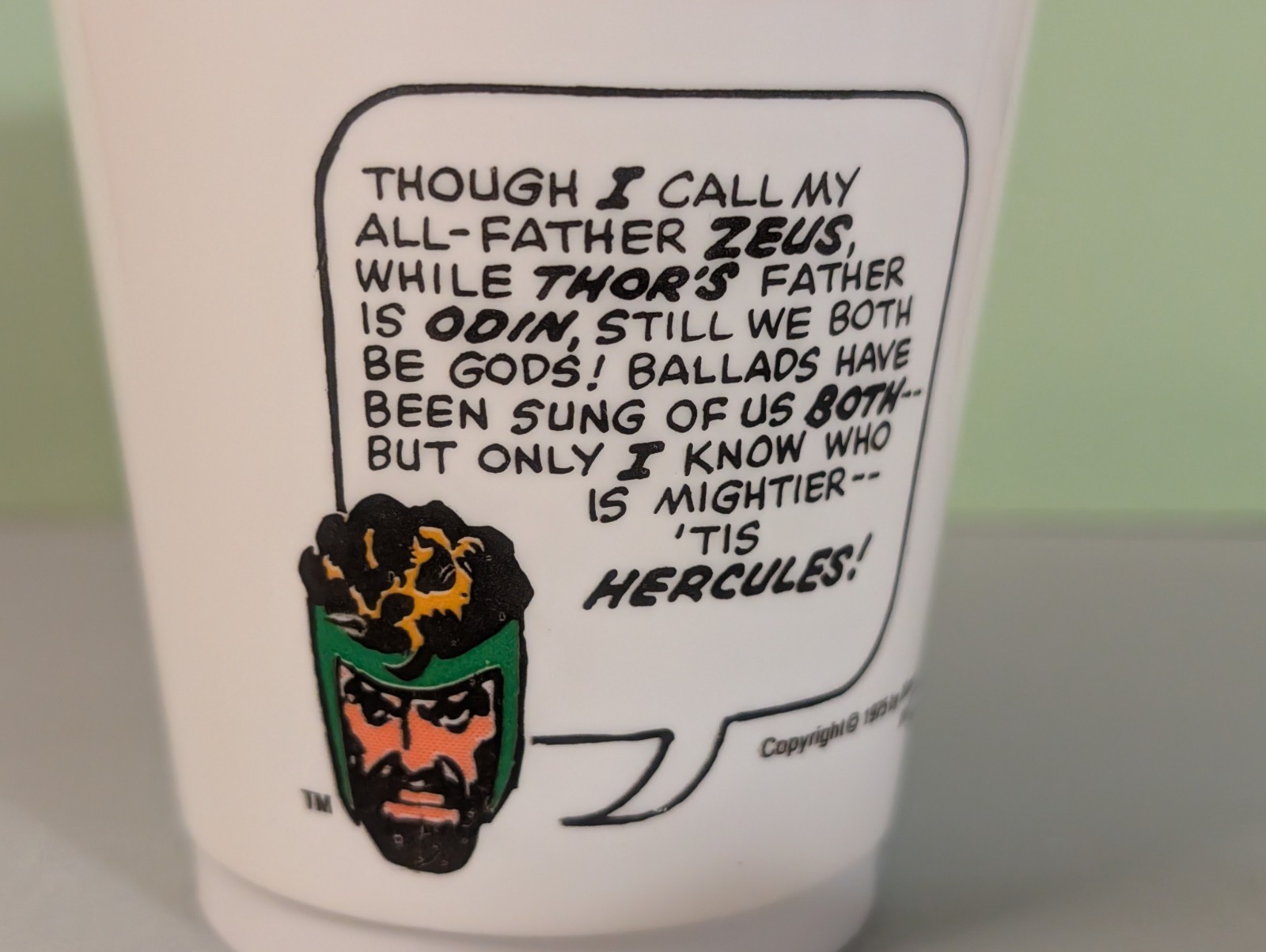 Vintage 7 Eleven Slurpee Cup – HERCULES – 1975 Marvel 1970s 7-11 Avengers