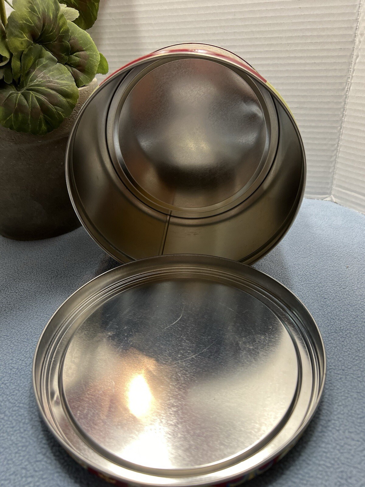 Empty Cookie Food Tin Nyakers Pepparkakor Large Round Drum Swedish Gingerbread