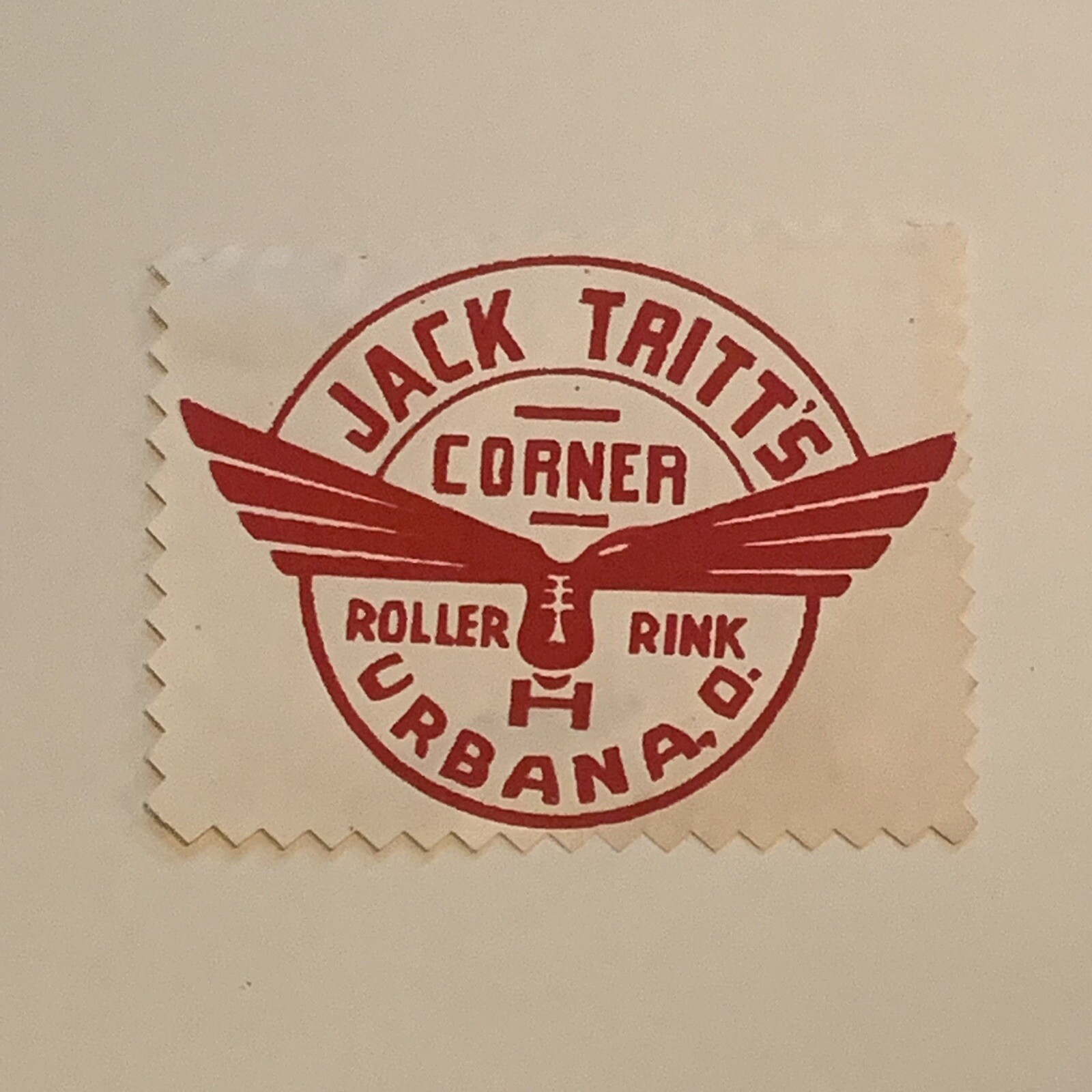 Vtg Urbana OH Jack Tritt’s Roller Skating Rink Label Decal Sticker Derby 3×3.5”