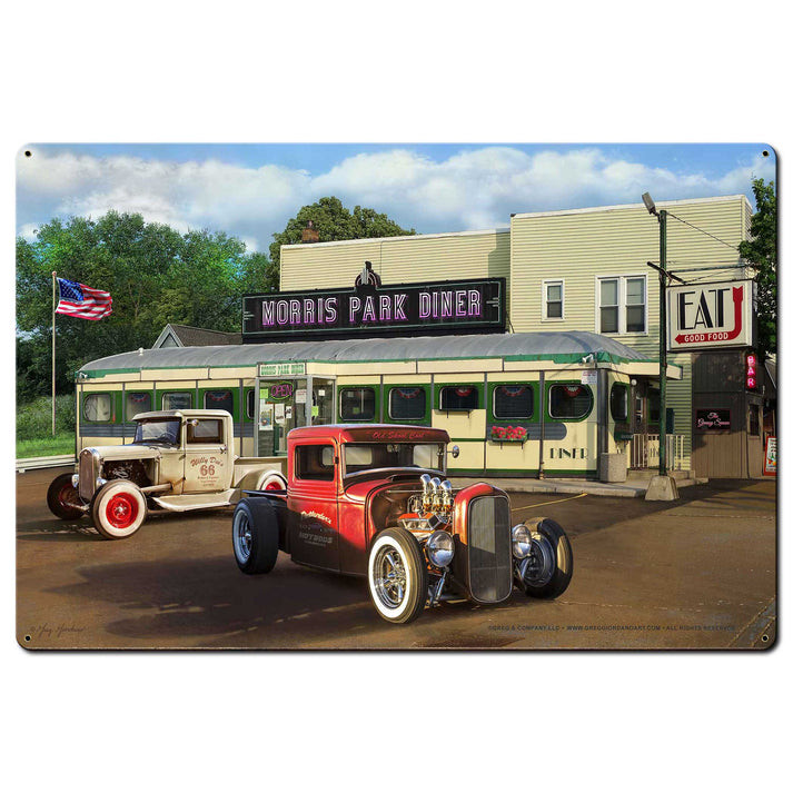 Diner and Rat Rods Metal Sign 36in X24in
