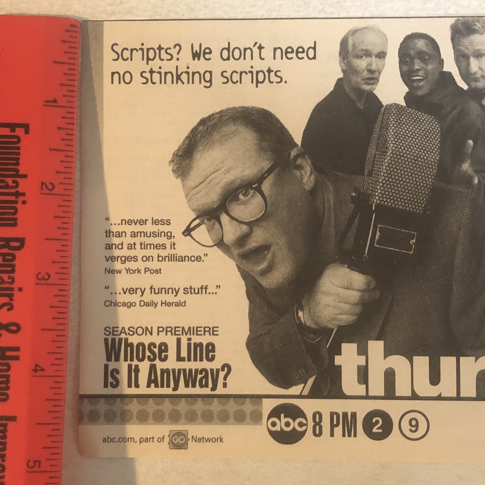 Whose Line Is It Anyway Wayne Brady Ryan Vintage Print Ad Advertisement Tpa31