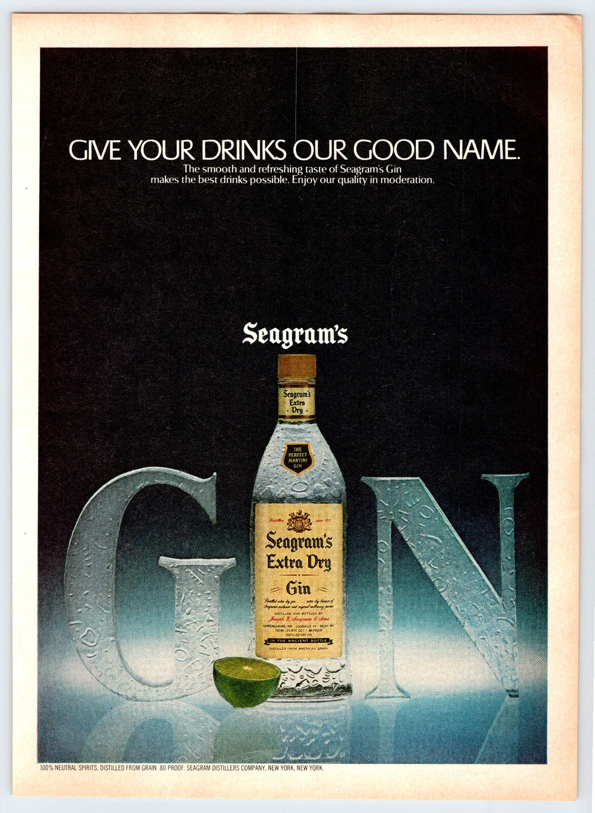 1981 SEAGRAM’S EXTRA DRY GIN Vintage 8″X11″ Magazine Ad 1980’s HCF21