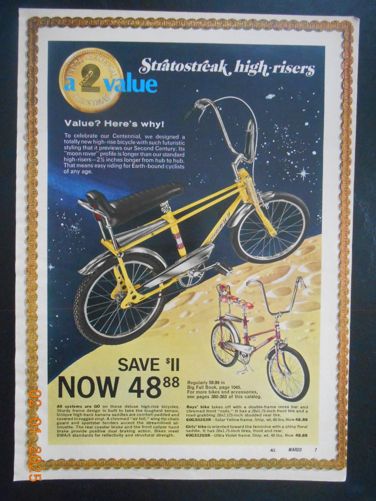 1972 Ward’s Startostreak II bike bicycle boys girls Toy PRINT AD Early BMX style