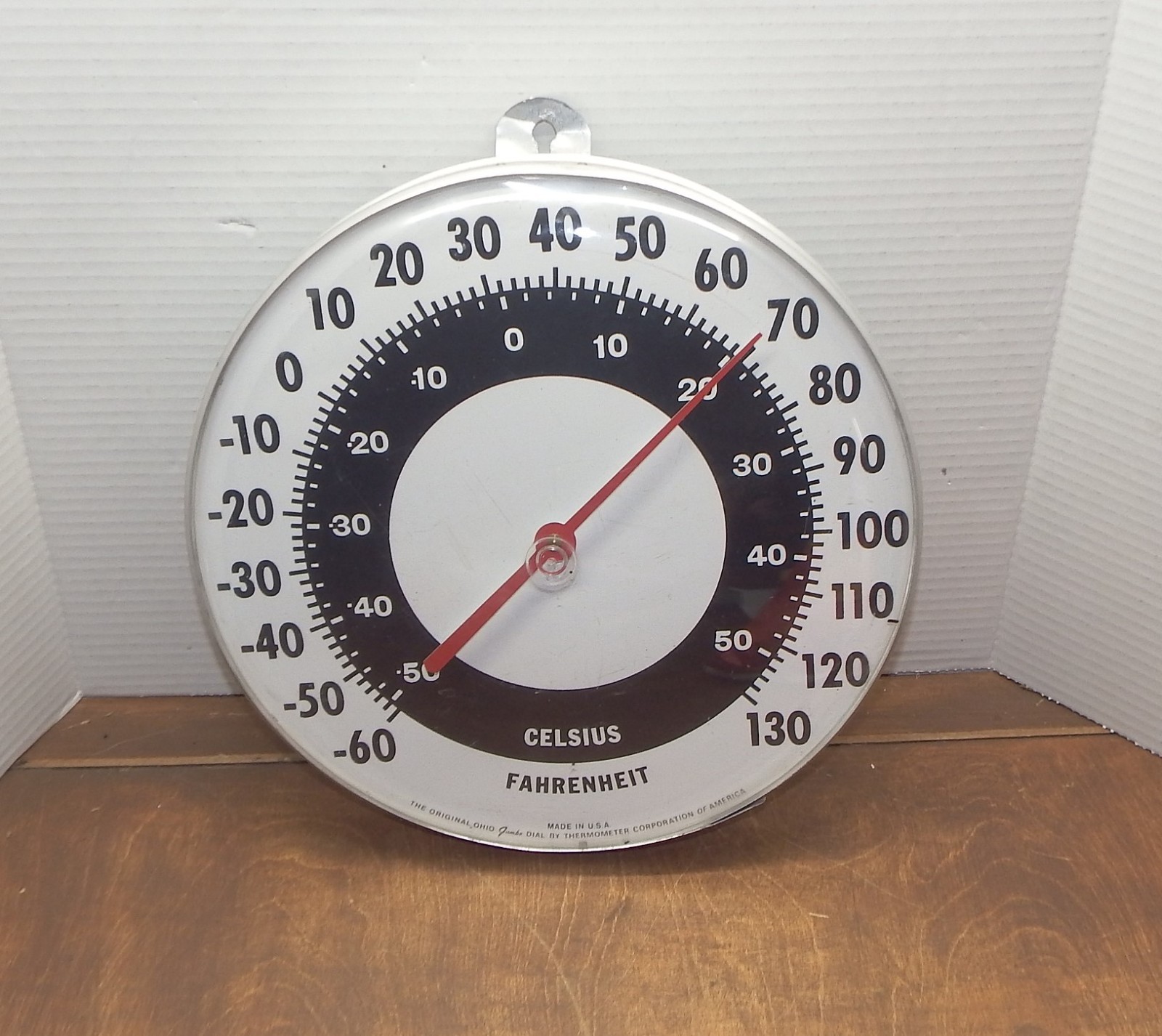 The Original Ohio Jumbo Dial Wall Thermometer Round 12″ Dia by TCA Black & White