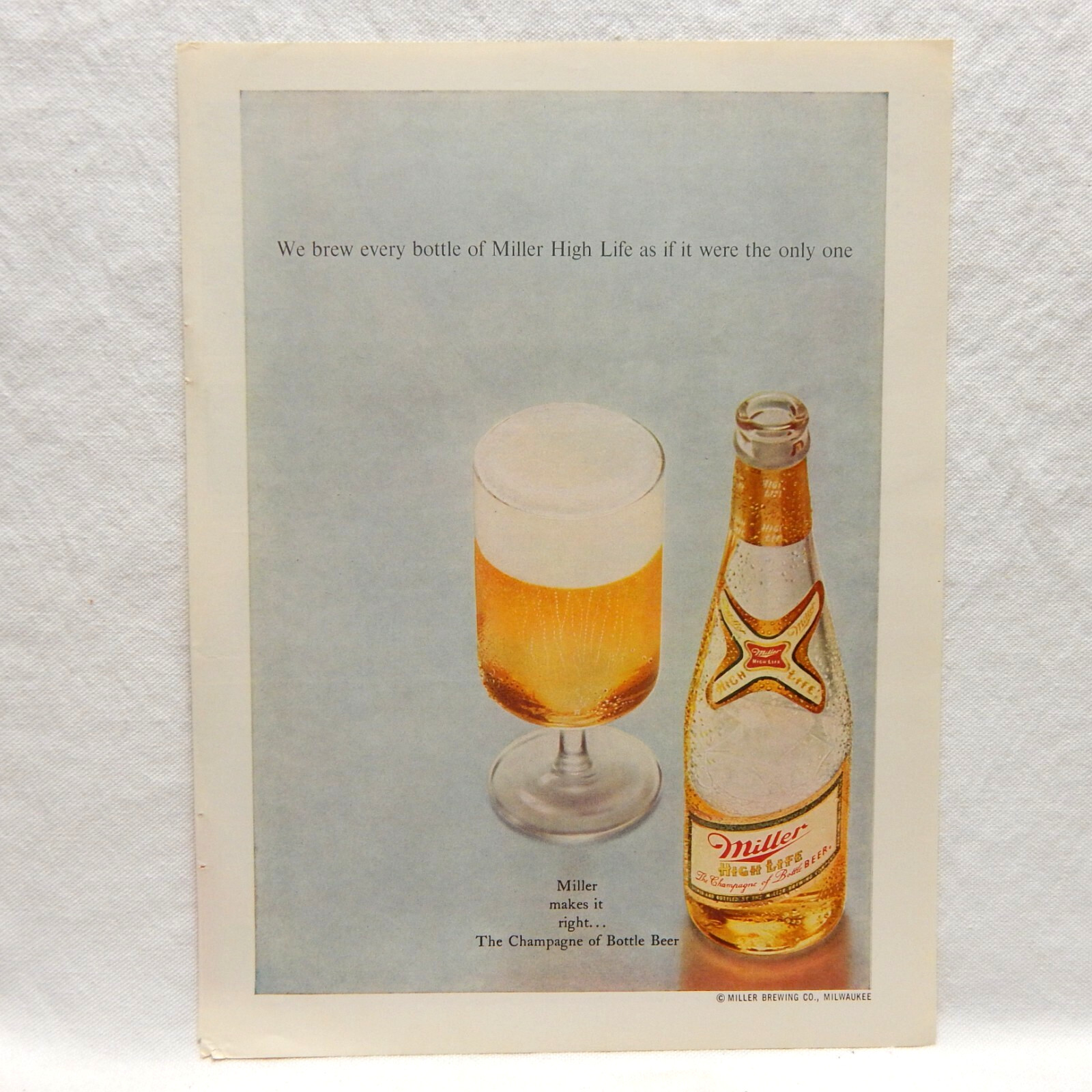 MILLER HIGH LIFE BEER MAGAZINE ADVERTISEMENT 1969 (A)