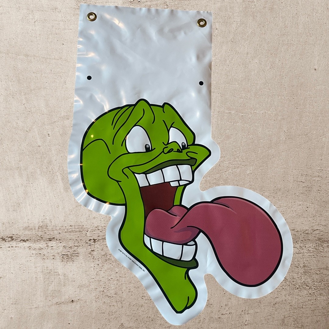 Smokin’ New 1997 Discovery Zone “THE MASK” Cartoon Double-Sided Banner!