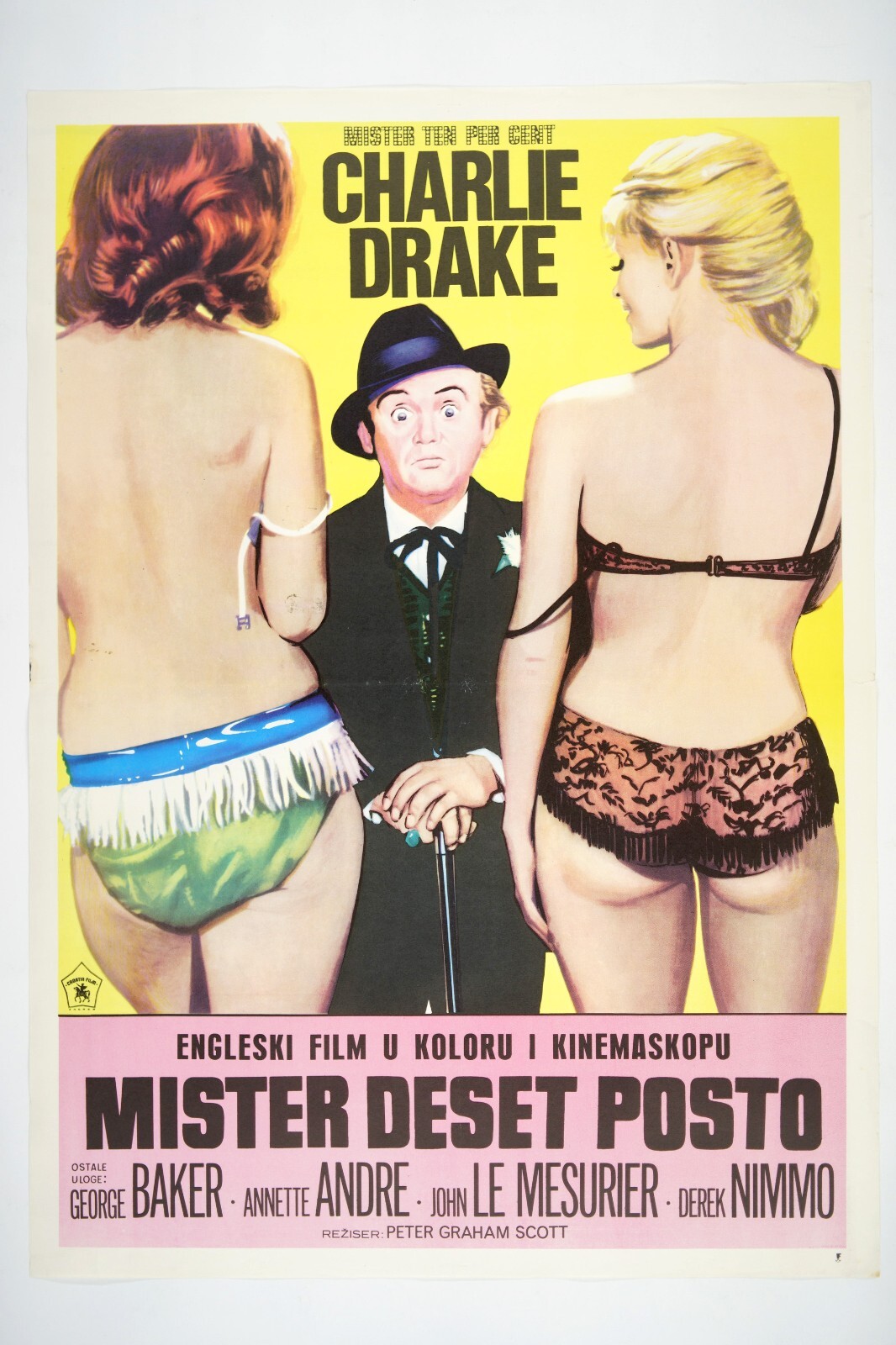MISTER TEN PER CENT / MR. 10 PROZENT Original exYU movie poster 1967 PETER SCOTT