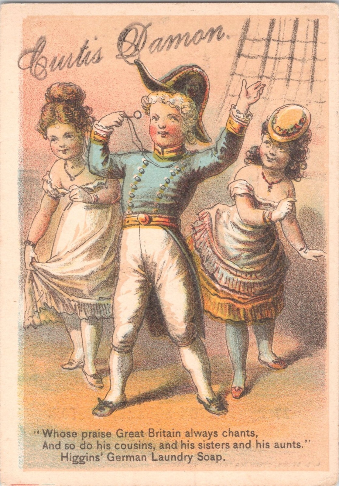 Higgins German Laundry Soap – Curtis Damon – Antique Victorian Trade Card