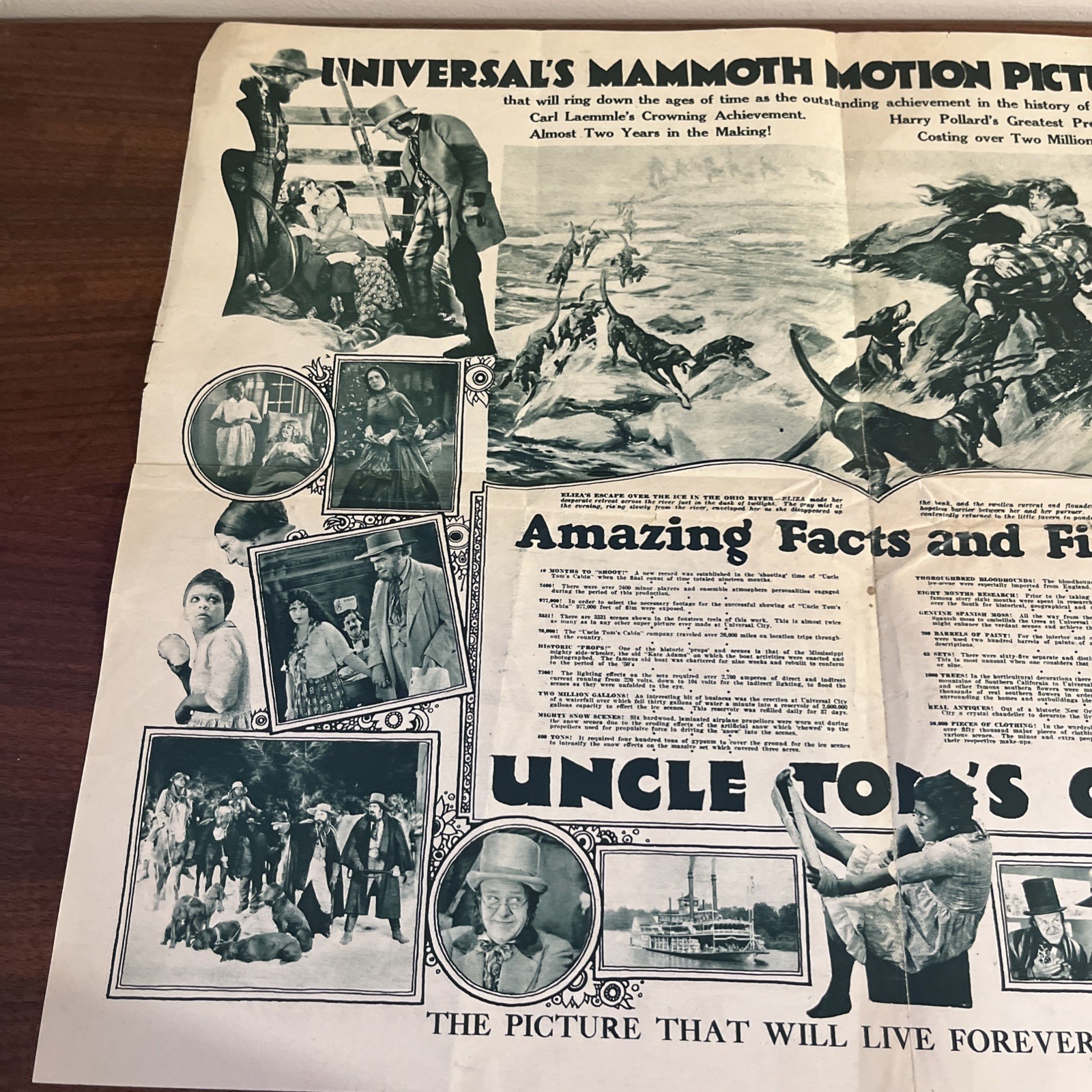 Rare 1928 Uncle Tom’s Cabin Advertisement Paper Universal Motion Picture