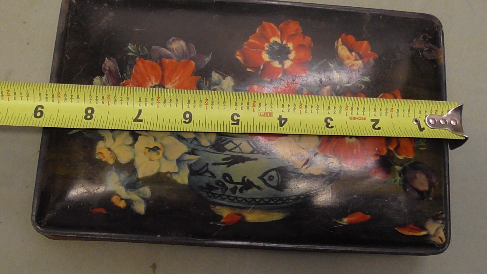 Vintage Litho tin Floral Confectionary Tin London Walter’s Palm toffee