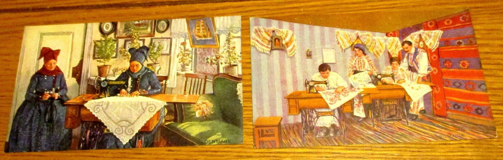 Vintage Singer Sewing Machine Color Advertising Cards (10) W/No. 66-1 & 127-3