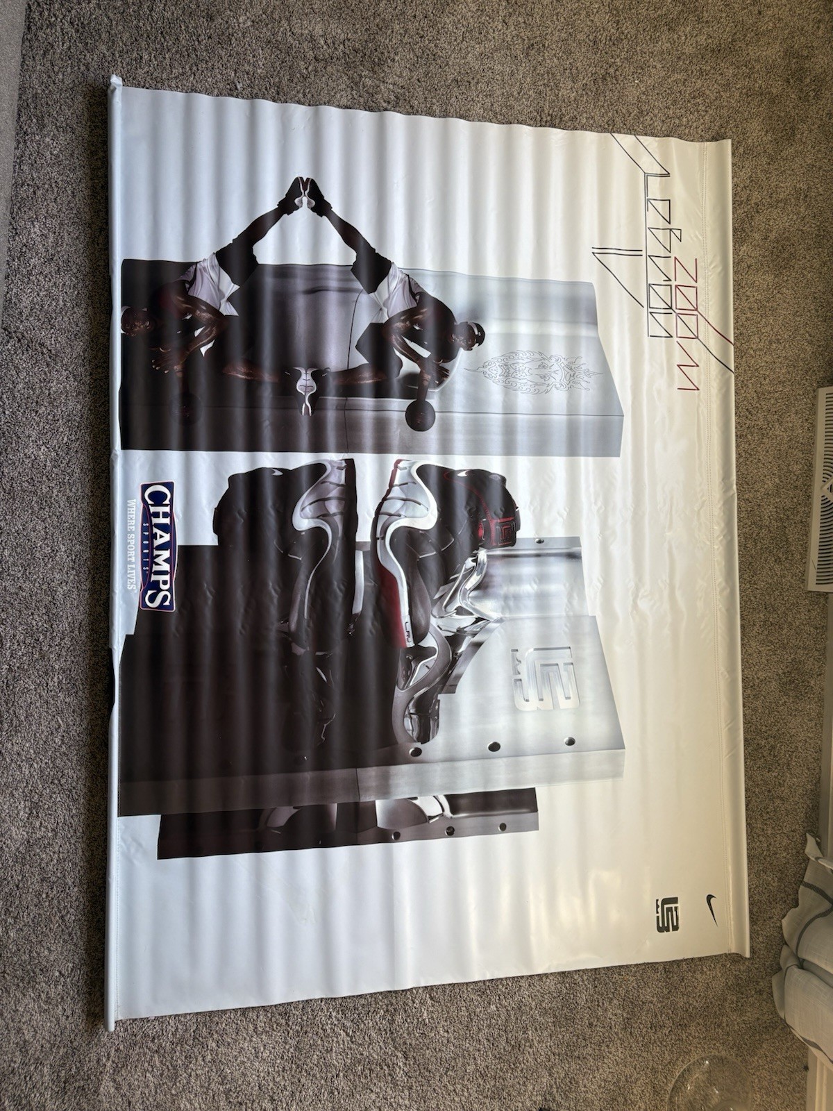 NIKE 2006 LEBRON JAMES 4 SHOE PROMO CHAMPS SPORTS STORE DISPLAY POSTER SIGN