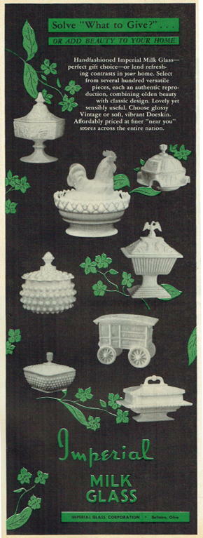 Imperial Milk Glass Rooster Box Wagon Candy Wedding 1960 Magazine Print Ad