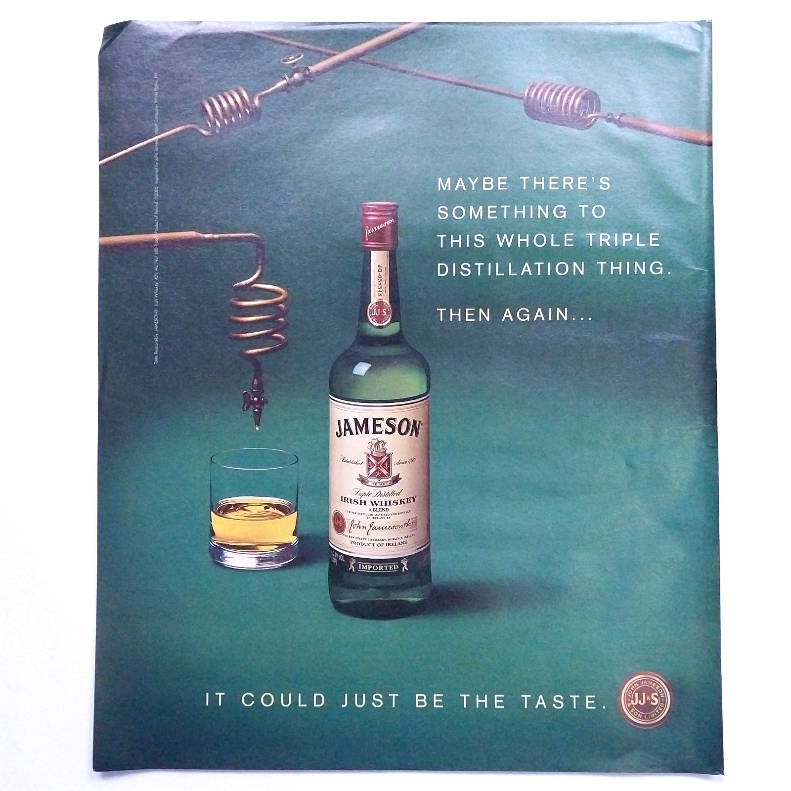 2005 Jameson Irish Whiskey Vintage Print Ad Magazine Page Advert Y2K Wall Art