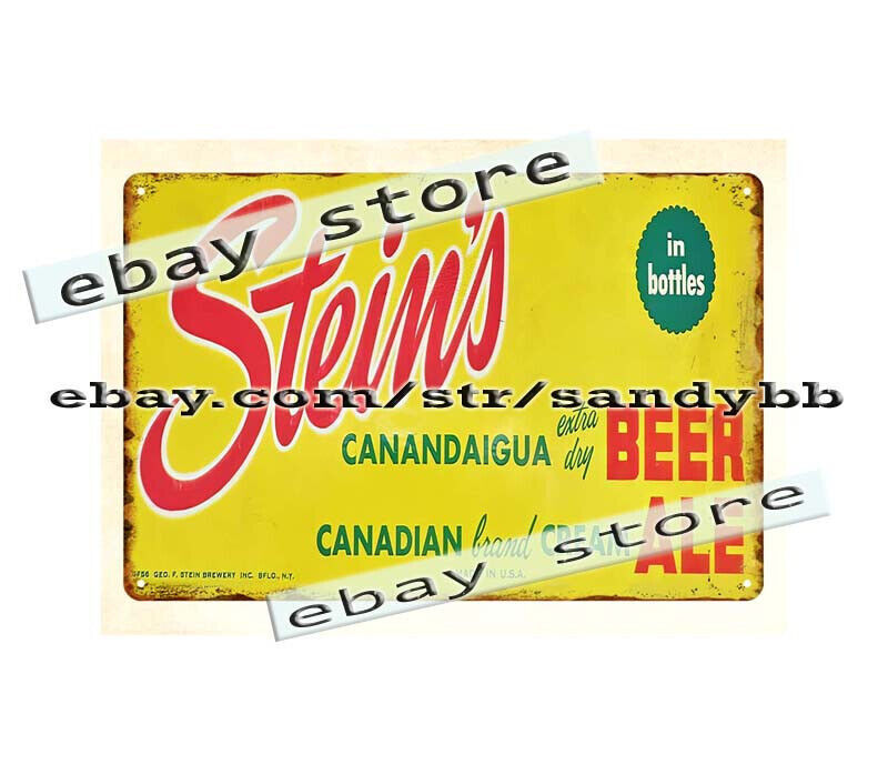Stein’s Canadian brand Cream beer ale metal tin sign collective dorm room wall