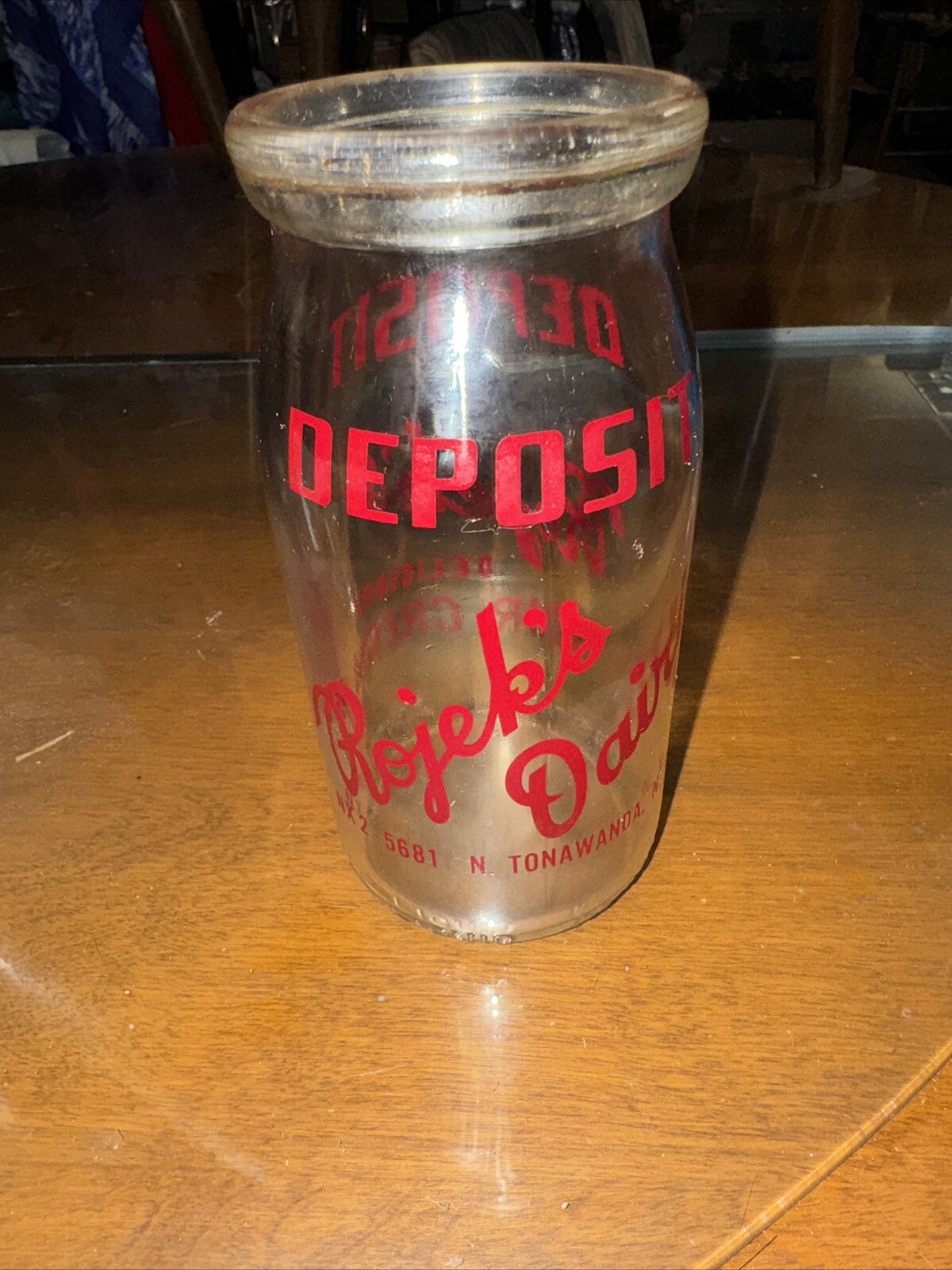 Vintage Rojek’s Dairy Sour Cream Glass Jar 16 fl oz Tonawanda, New York