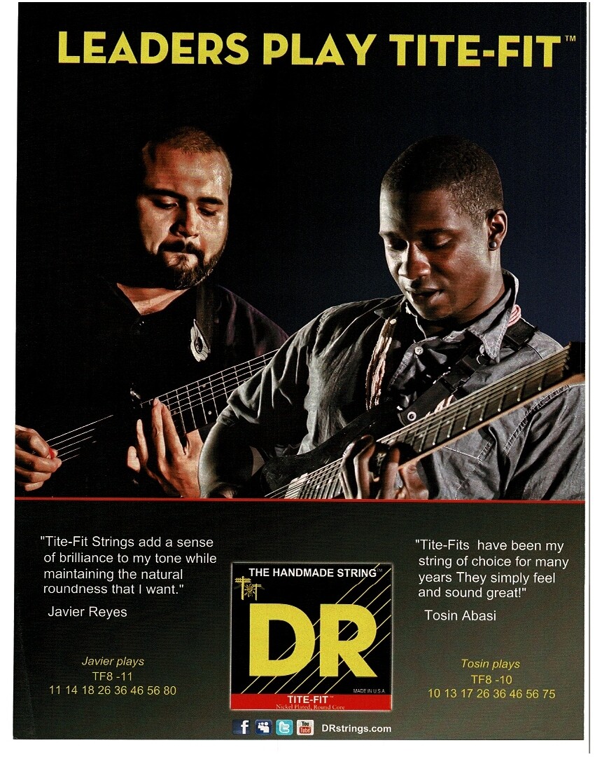 2013 DR Tite Fit Guitar Strings JAVIER REYES TOSIN ABASI magazine print ad