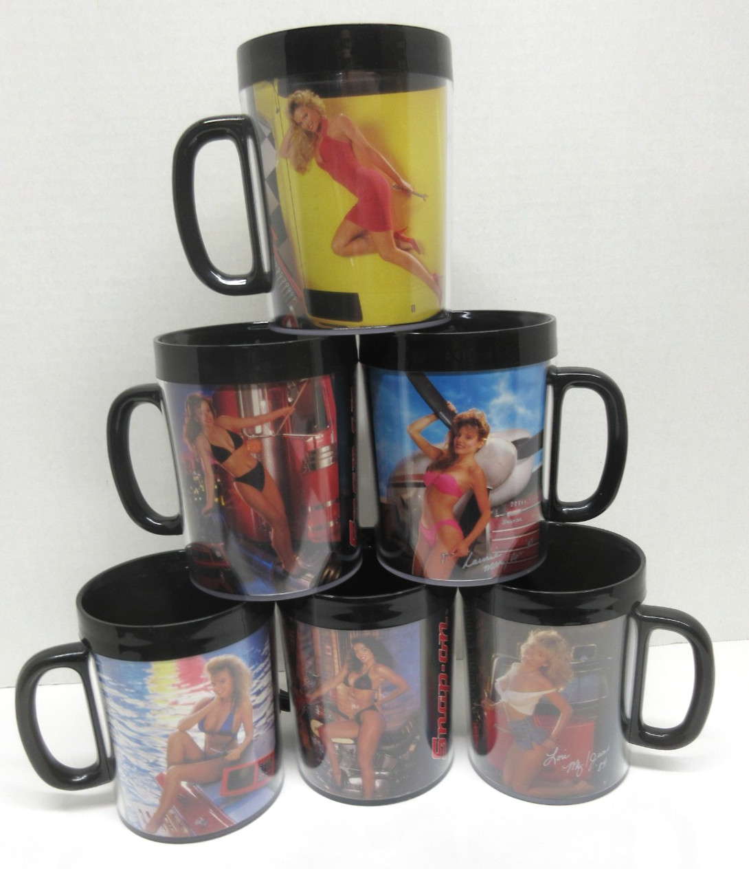 VINTAGE 1989 SNAP ON TOOL MATE COMPLETE SET COFFEE MUGS 6 PC SET EXC CONDITION