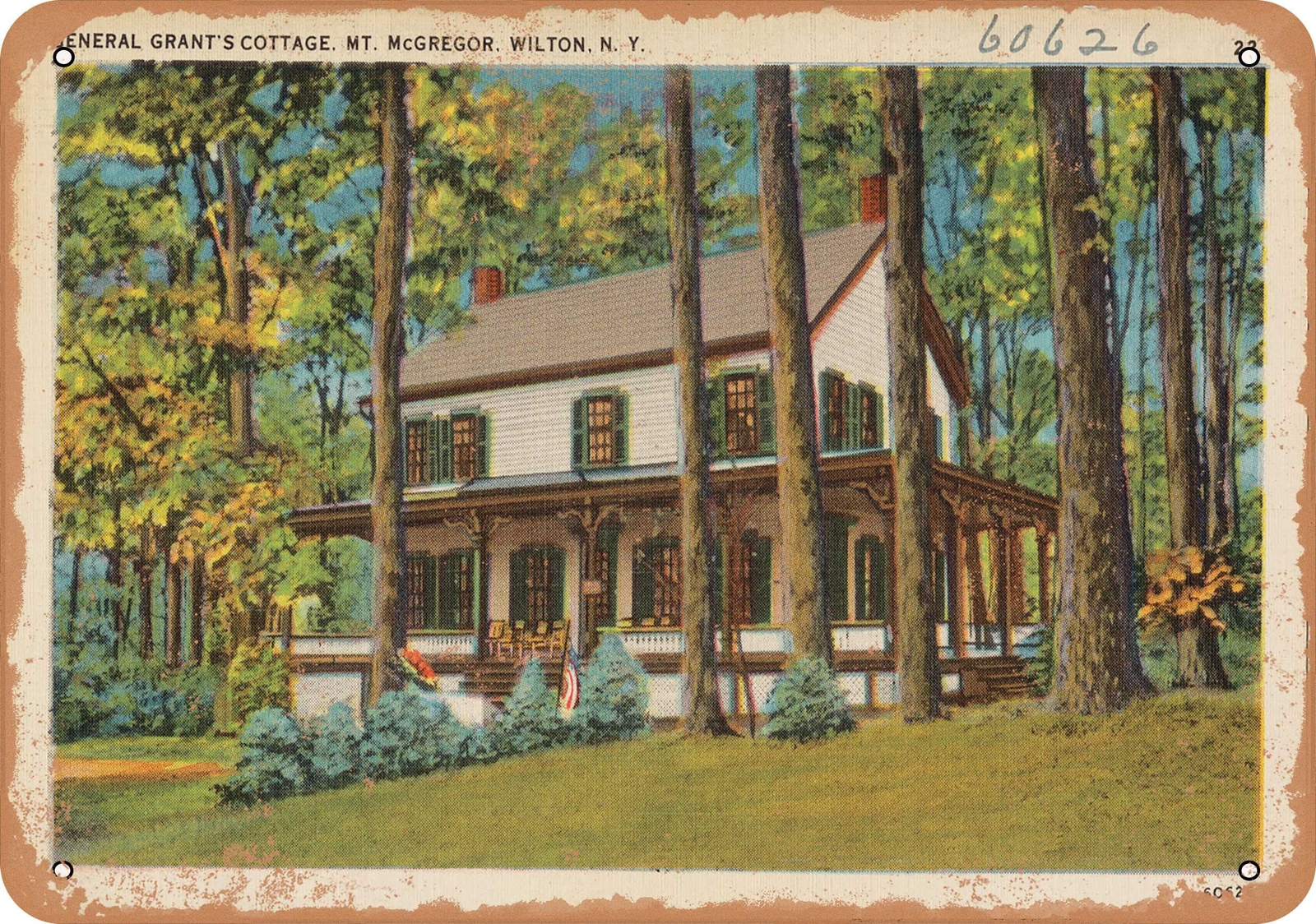 Metal Sign – New York Postcard – General Grant’s cottage, Mt. McGregor, Wilton,