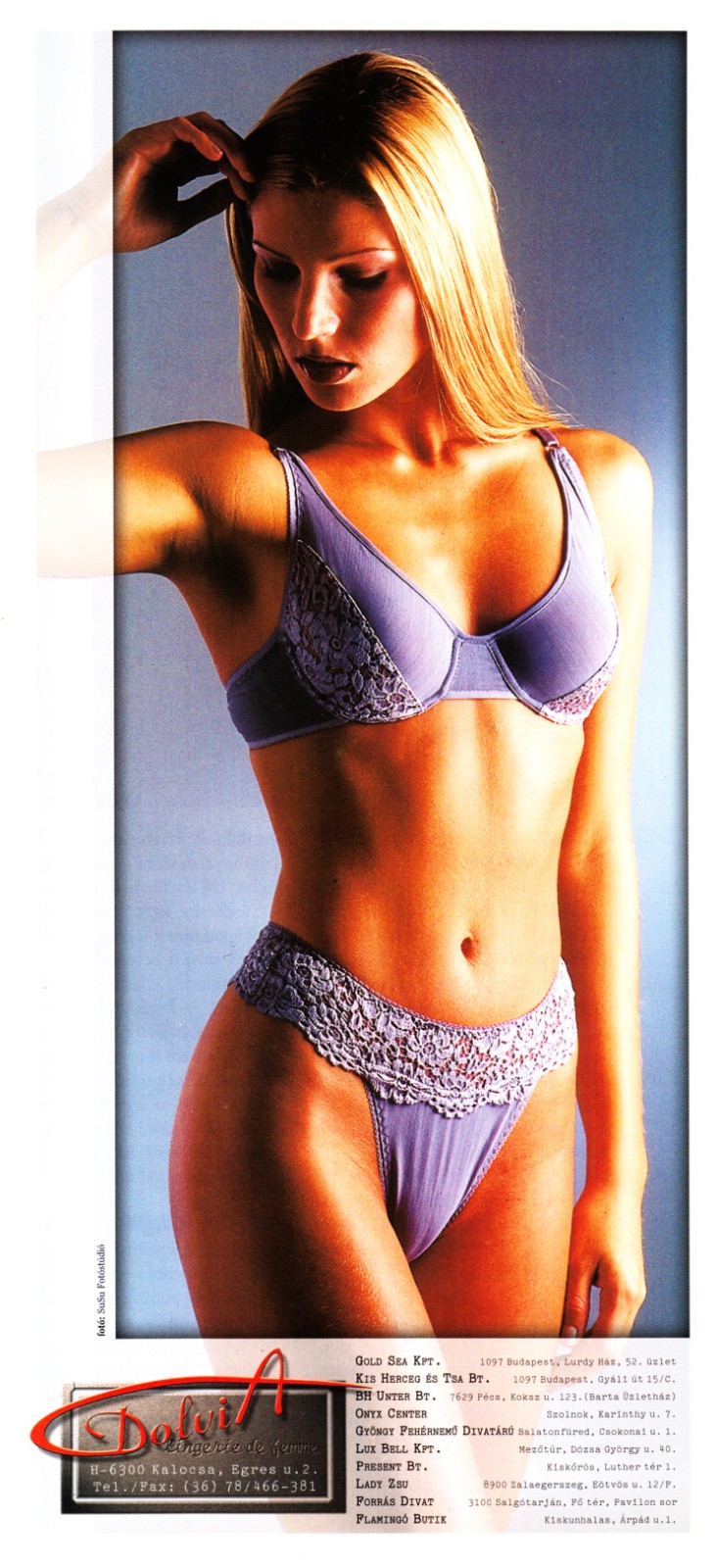 DOLVIA Magazine Print Ad Advert #06 RARE 1999 SEXY LINGERIE DE FEMME half page