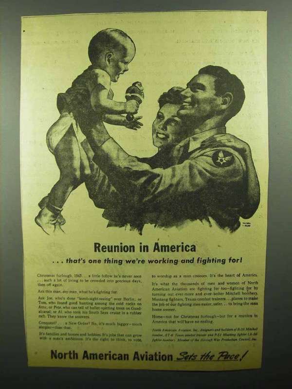 1943 North American Aviation Ad – Reunion in America