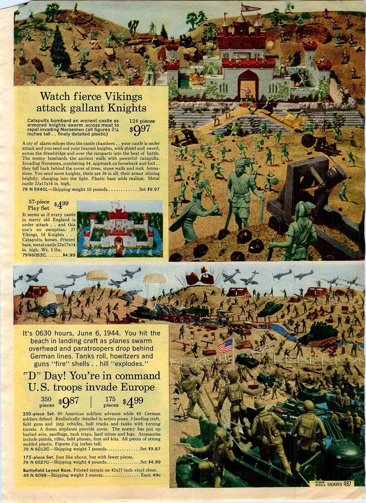 1965 ADVERTISEMENT Toy Soldier D Day Vikings Knights Ideal Screaming Eagle