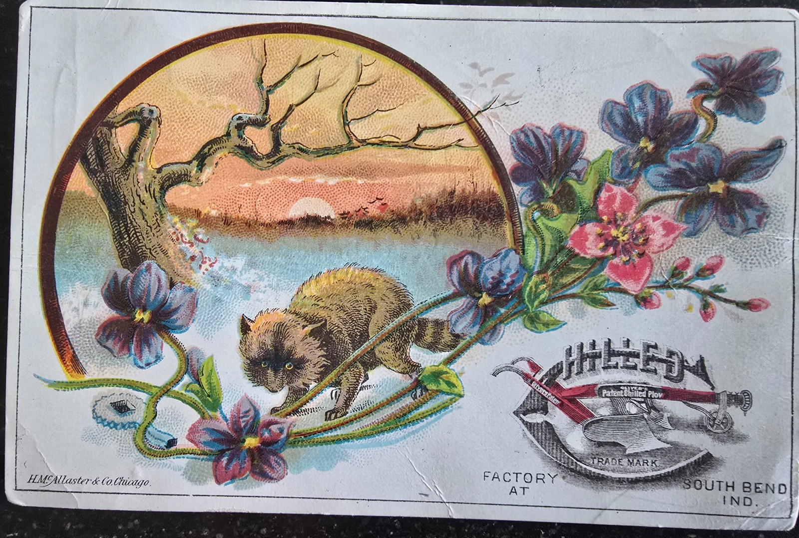 Antique Oliver Chilled Plow Works Trade Card, RARE