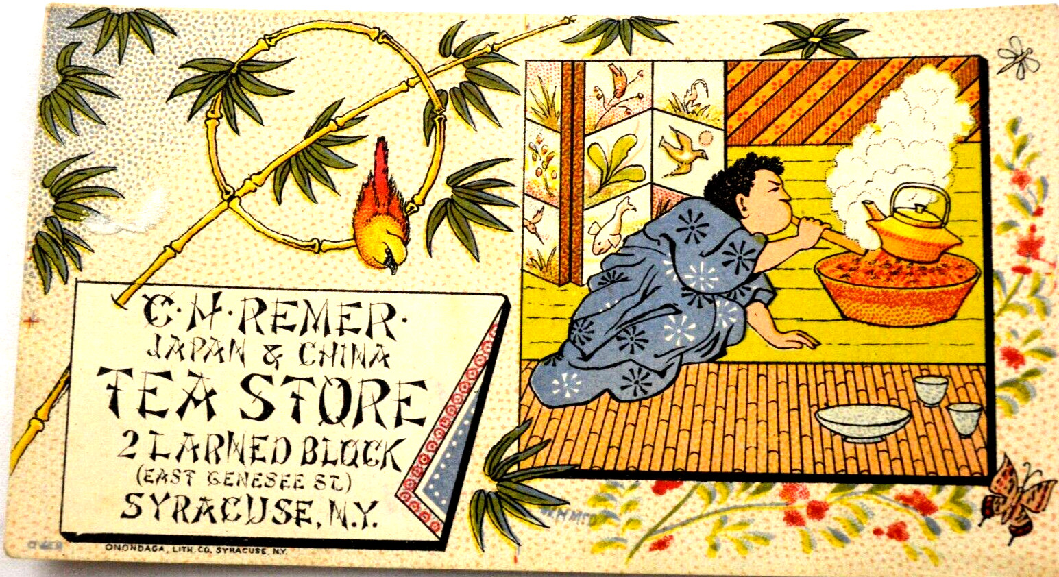 C.H. Remer Japan & China Tea Store Syracuse N.Y. Victorian Trade Card