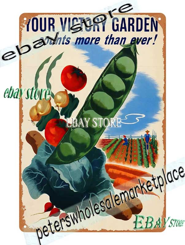 1945 Victory Garden Counts More Than Ever Poster Art Tin Sign buy art prints