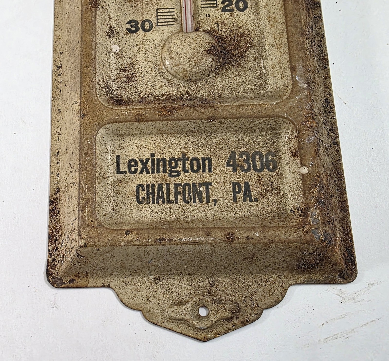 Harry L. Garges Artesian Well Specialist 13 in. Metal Thermometer Advertising