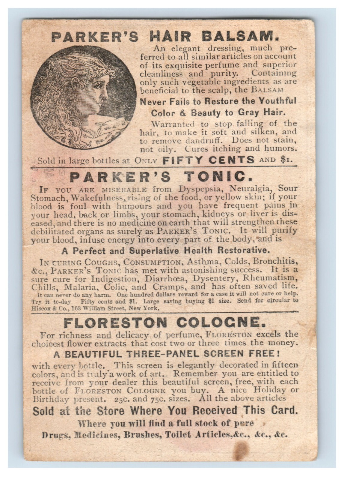 1880s Parker’s Tonic Comparison Quack Medicine Lot Of 2 F132