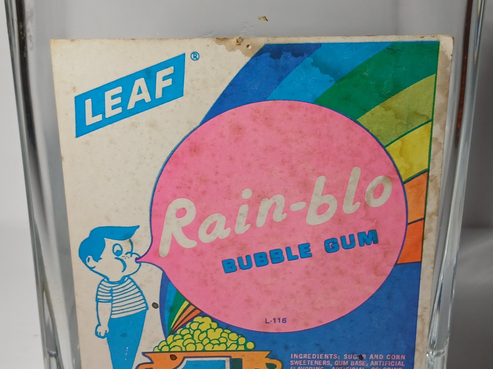 1960s Old Vintage Leaf Rain-blo Bubble Gum 1 CENT Store Display Country Store