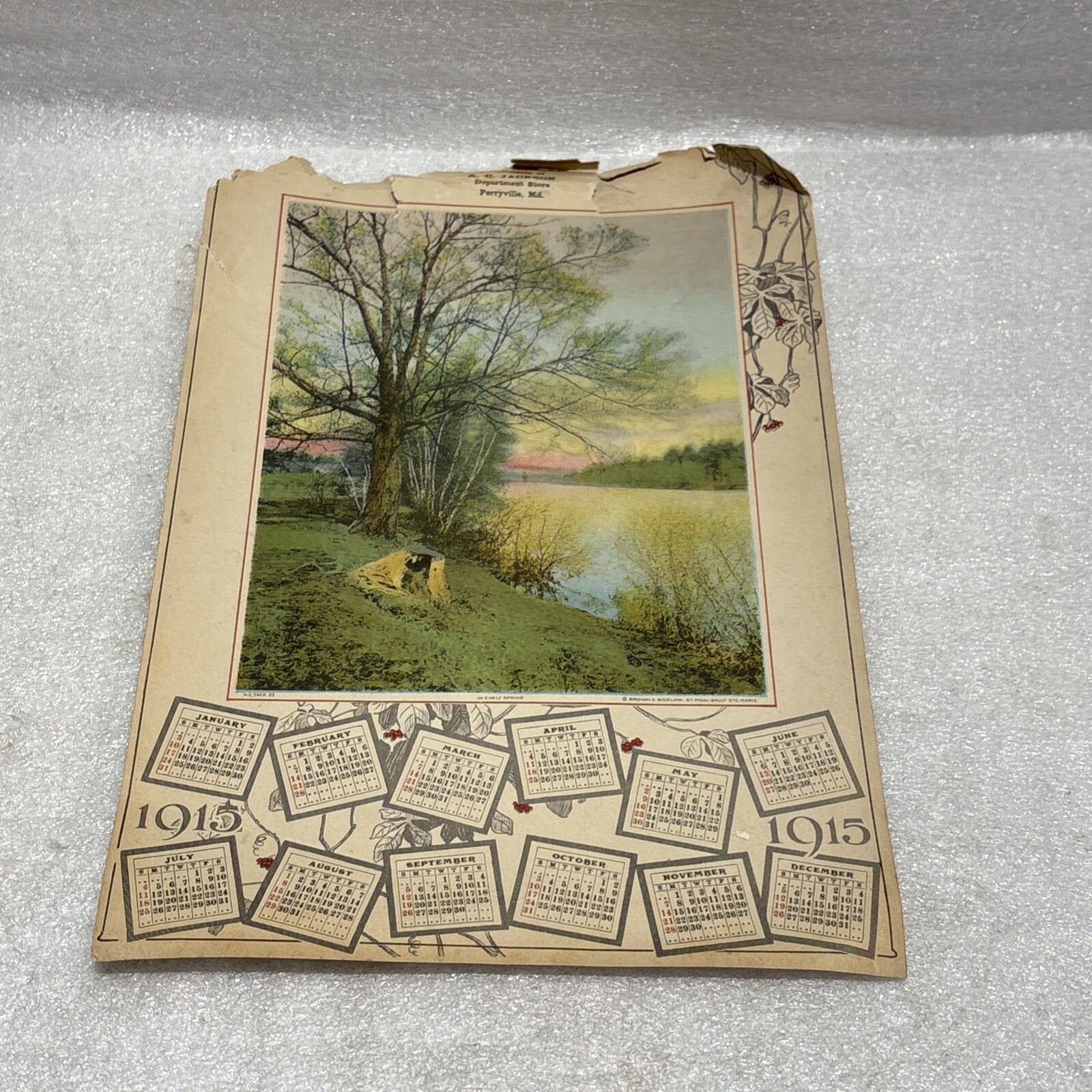 A. C. Jackson Department Store Perryville MD 1915 Advertising Calendar