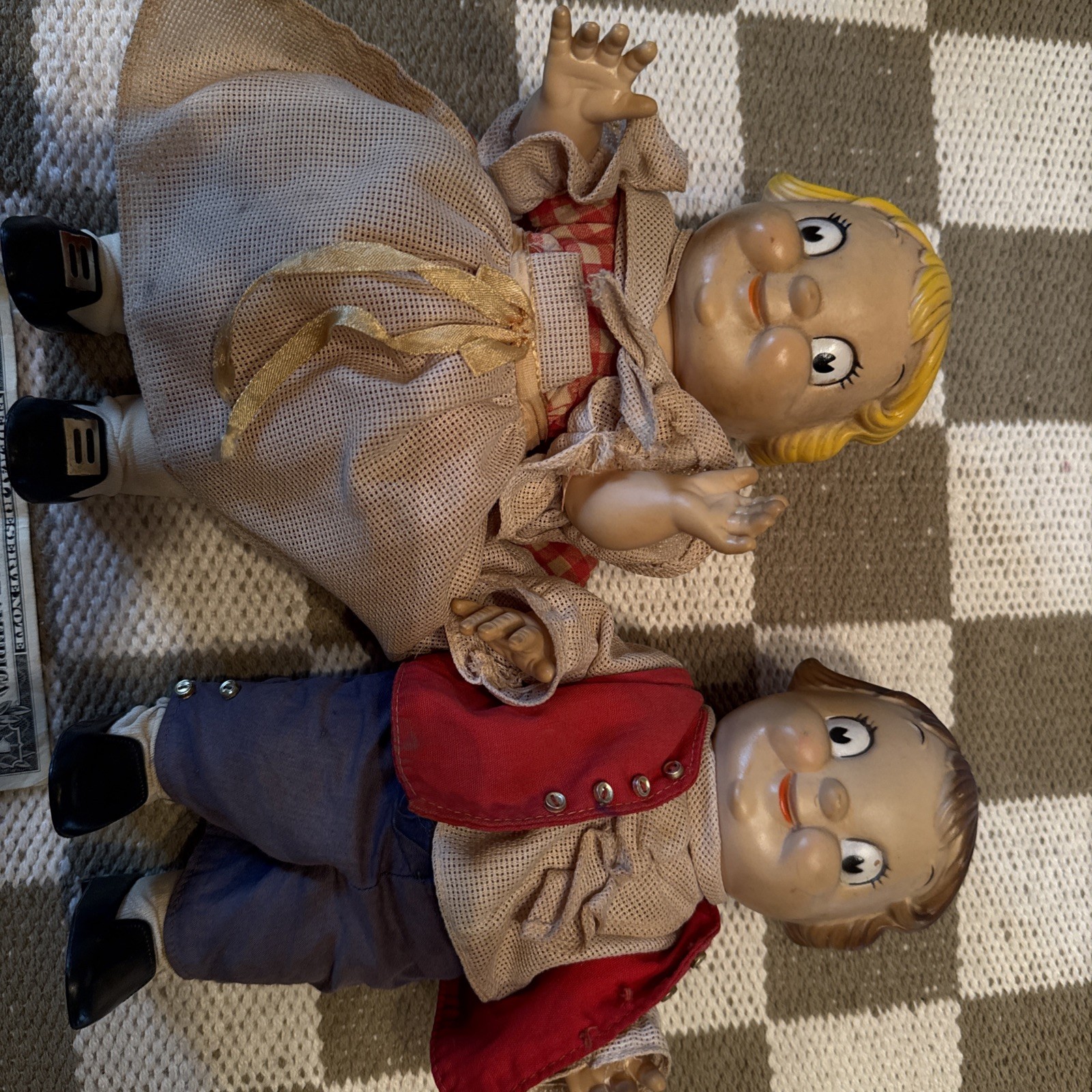 Vintage 1976 Campbell’s Soup Kids Colonial Paul Revere & Betsy Ross Dolls Mint!