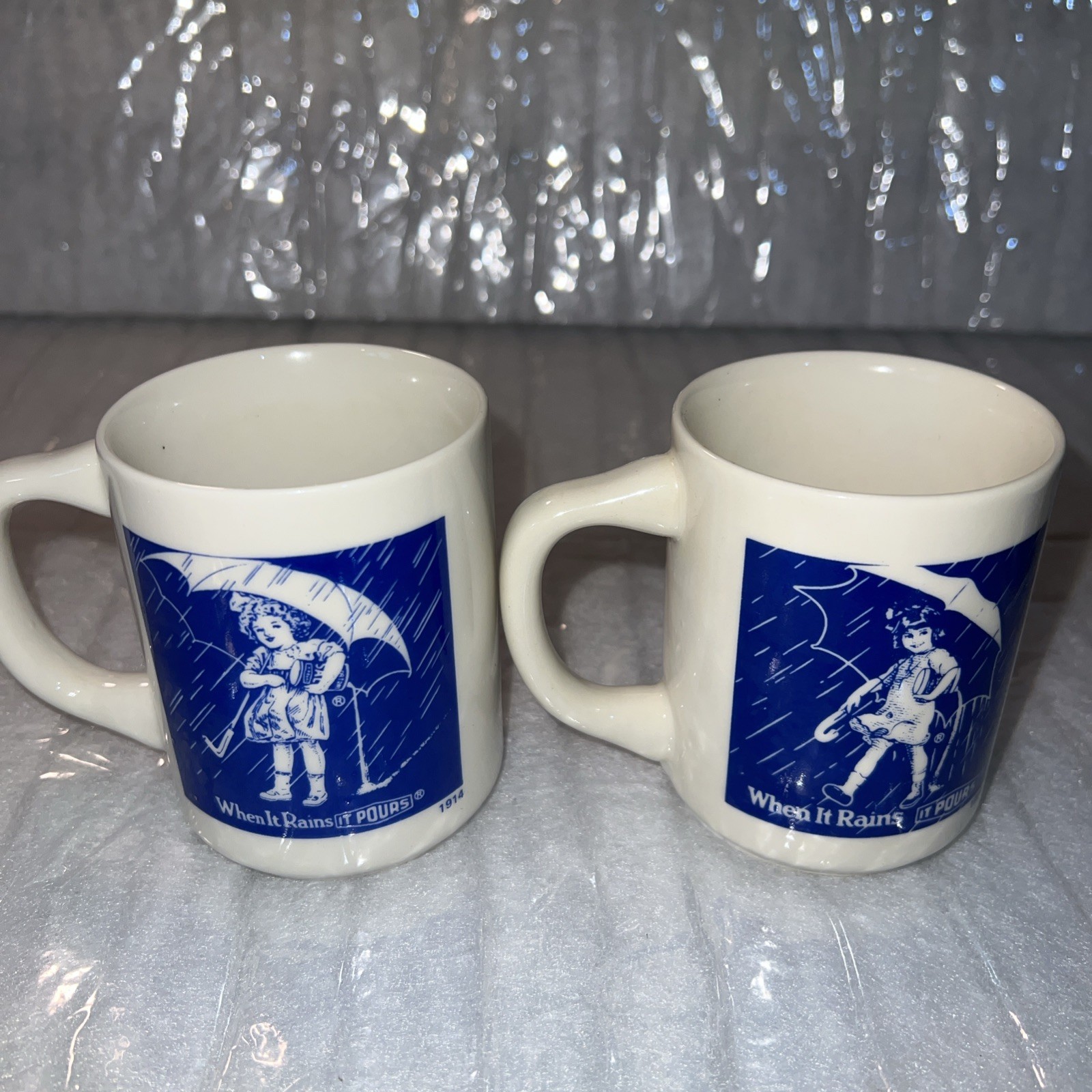 Vintage MORTON SALT Japan Made Coffee Cups + Creamer Sugar -7-Piece Set