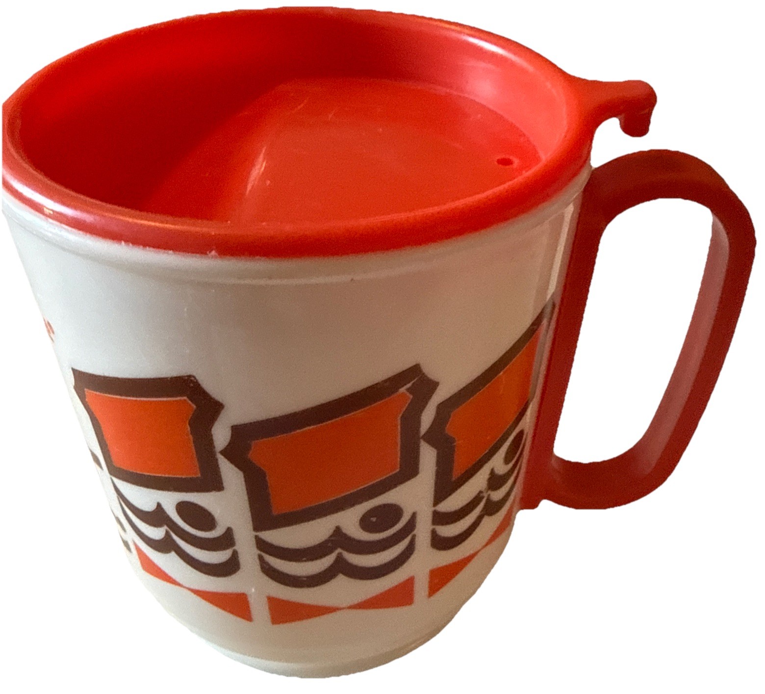 NOS Mister Donut Travel Coffee Cup Whirley Industries Plastic Mug With Lid