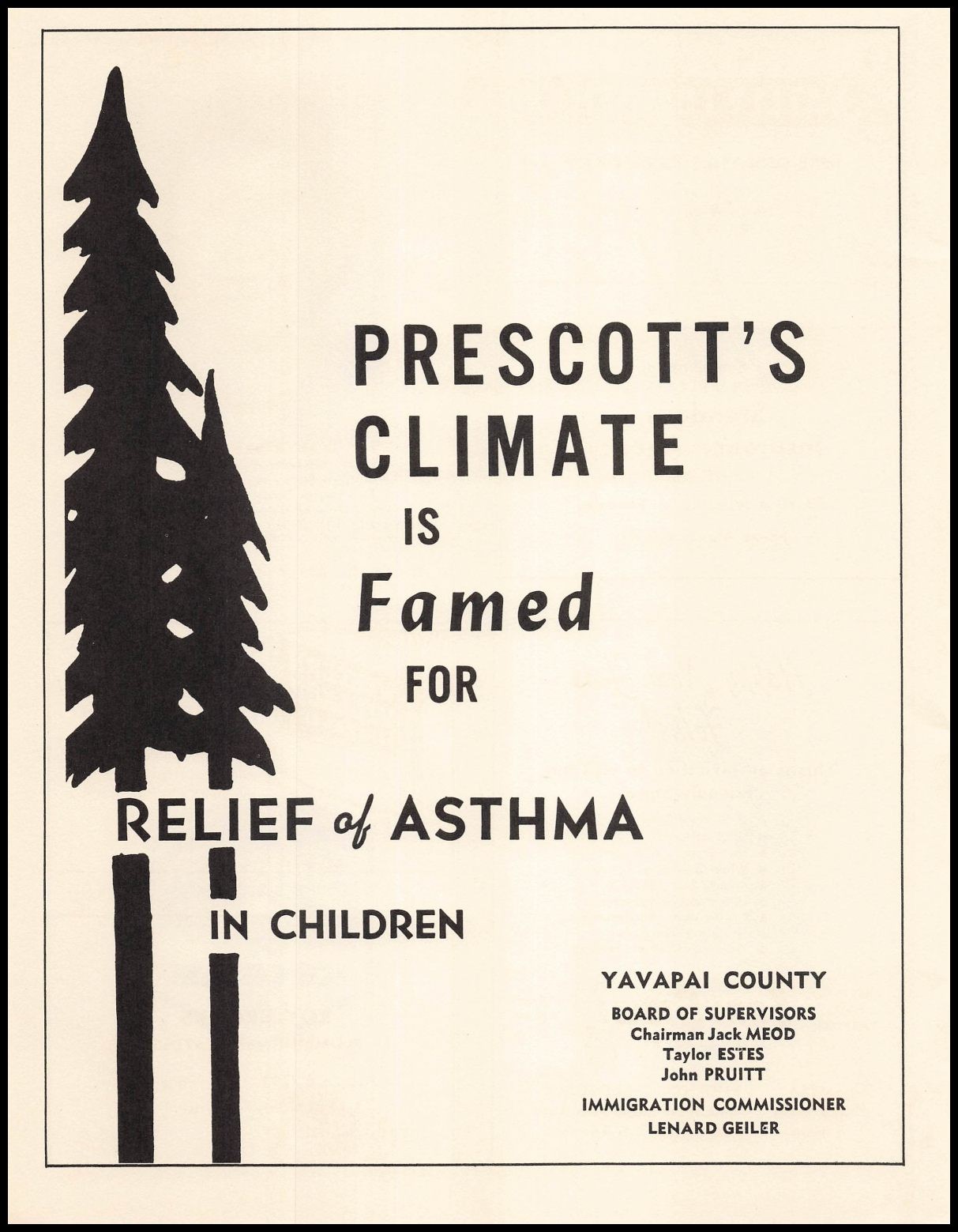 1954 Prescott Arizona Asthma Relief Climate Yavapai County Art Vintage Print Ad