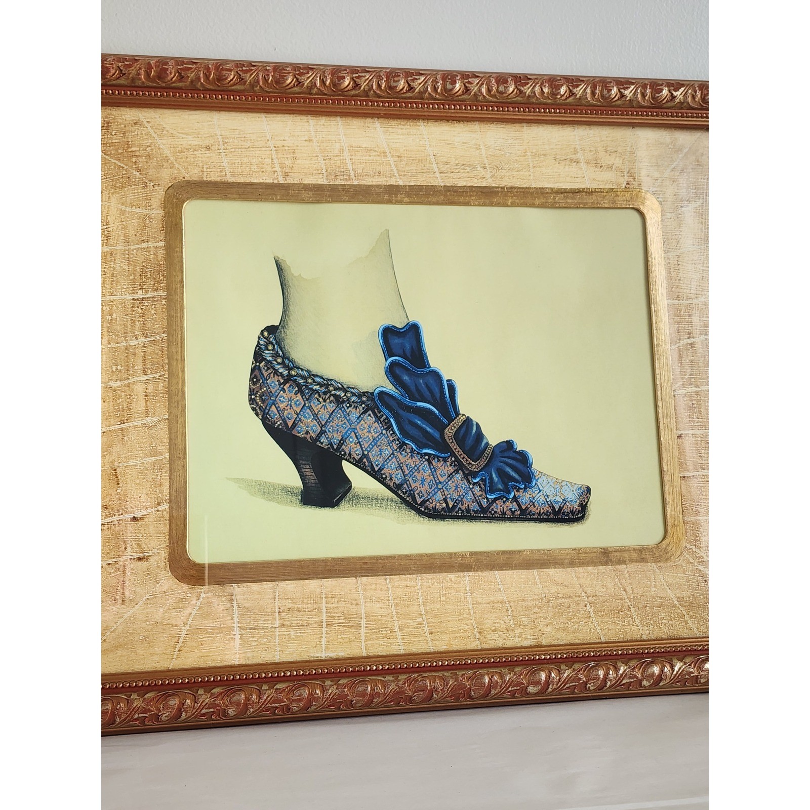 Bombay Co. Fiona Saunders Fashionable Footwear Victorian Shoe Framed Print