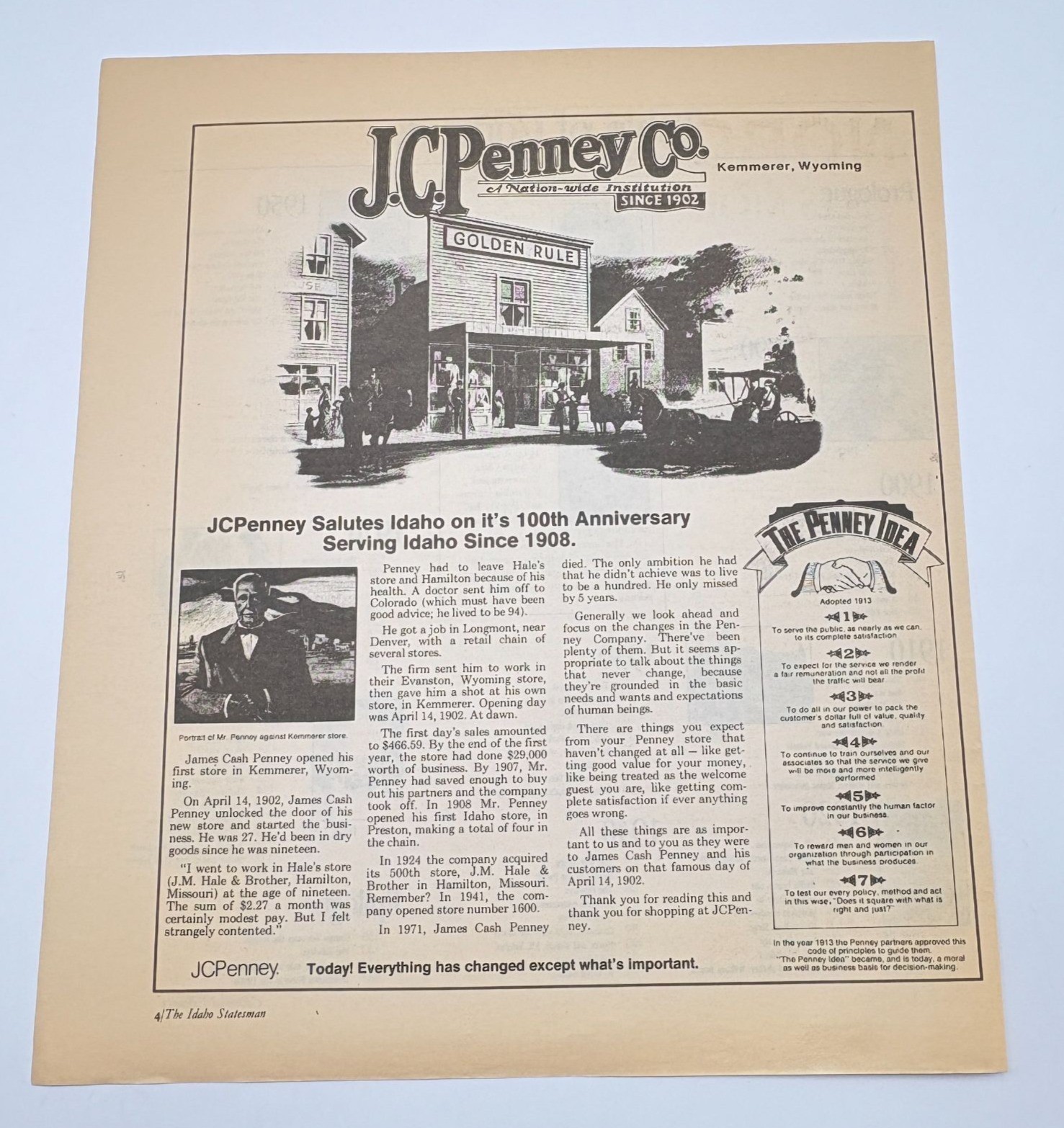 Vintage J C Penney Vintage Print Ad 1990 Department Store Idaho History