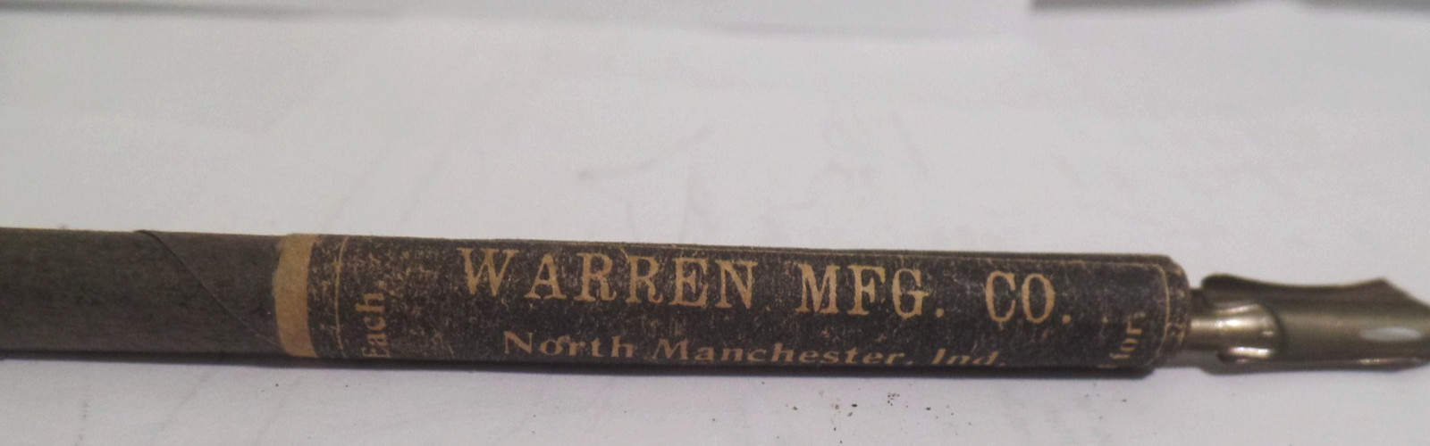 WARREN Mfg. Co., No. Manchester, IN.,CARDBOARD One Cent Each, INK PEN-RARE-L@@K