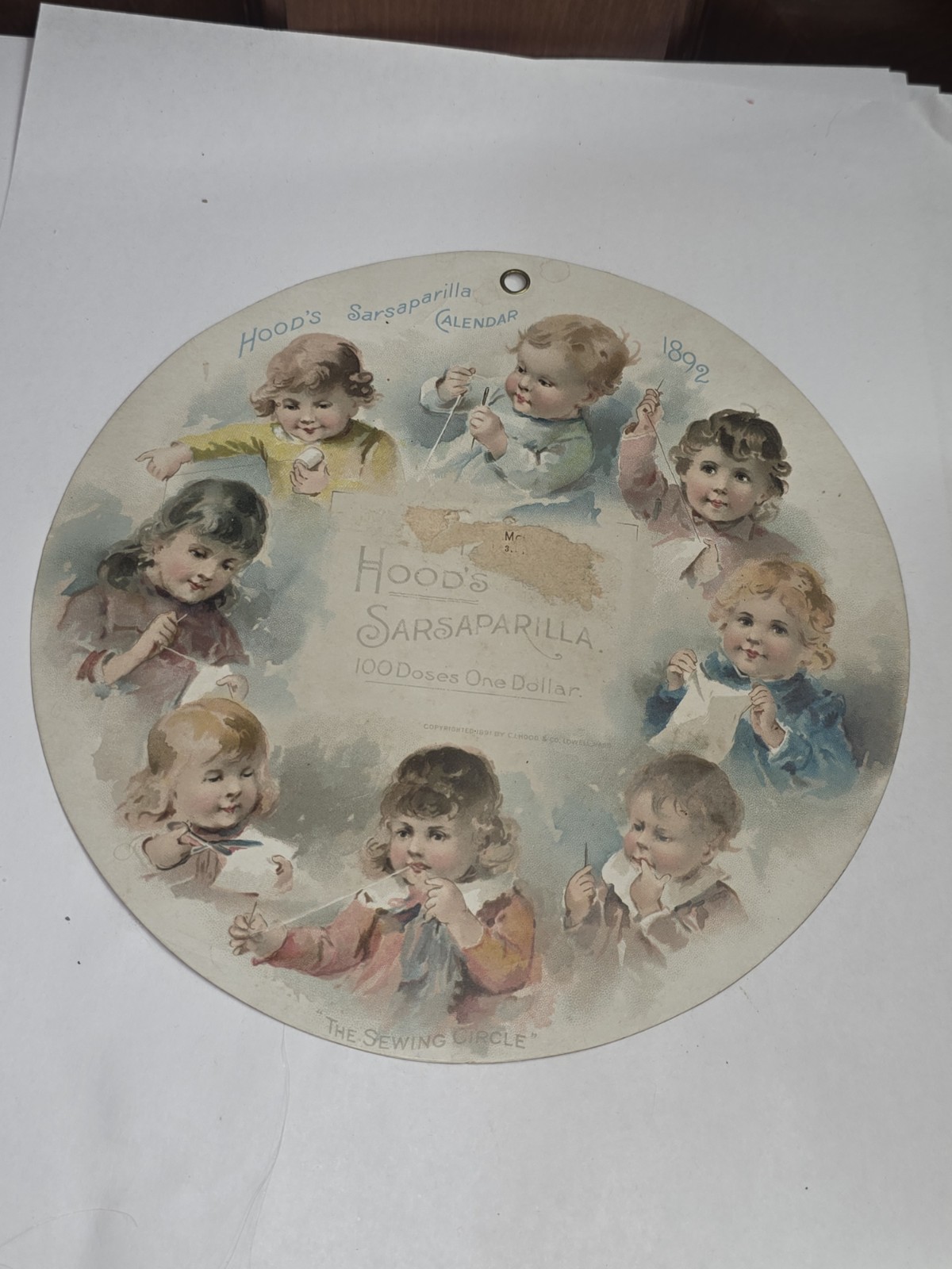 Antique HOOD’S SARSAPARILLA 1892 Advertising Calendar