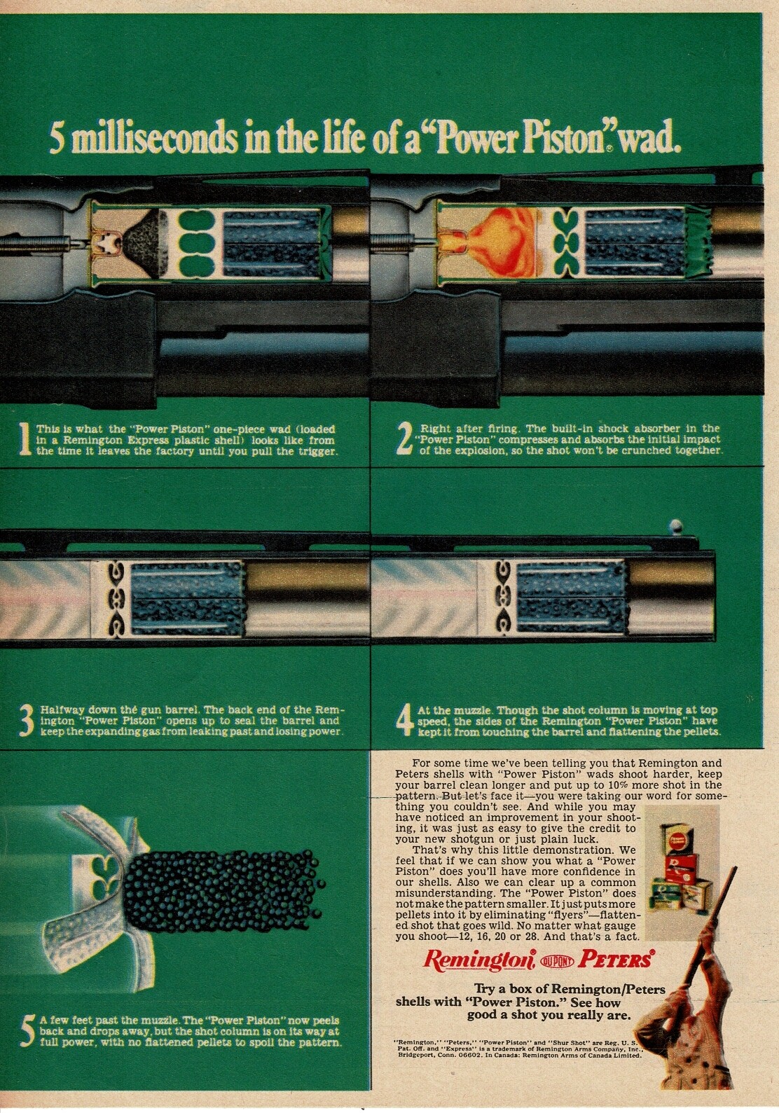 1968 WINCHESTER Shotgun Shells 5 milliseconds in the life Vintage Print Ad
