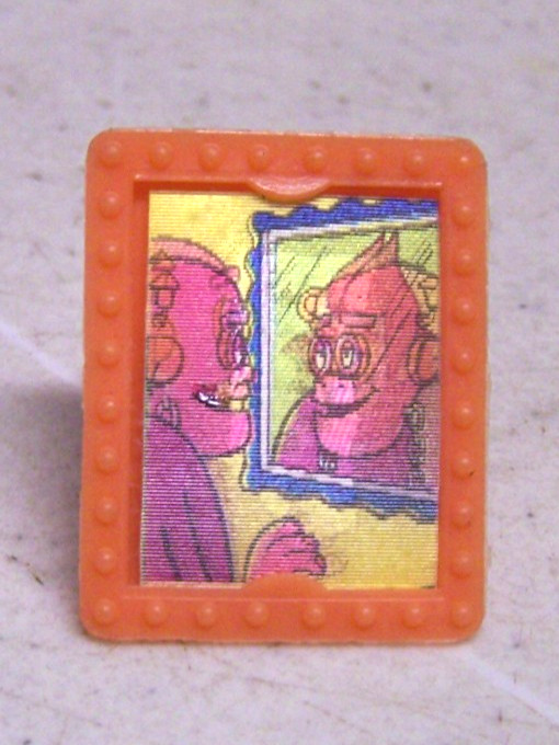 Vtg Count Chocula & Franken Berry Looking In Mirror Flicker Ring Cereal Premium
