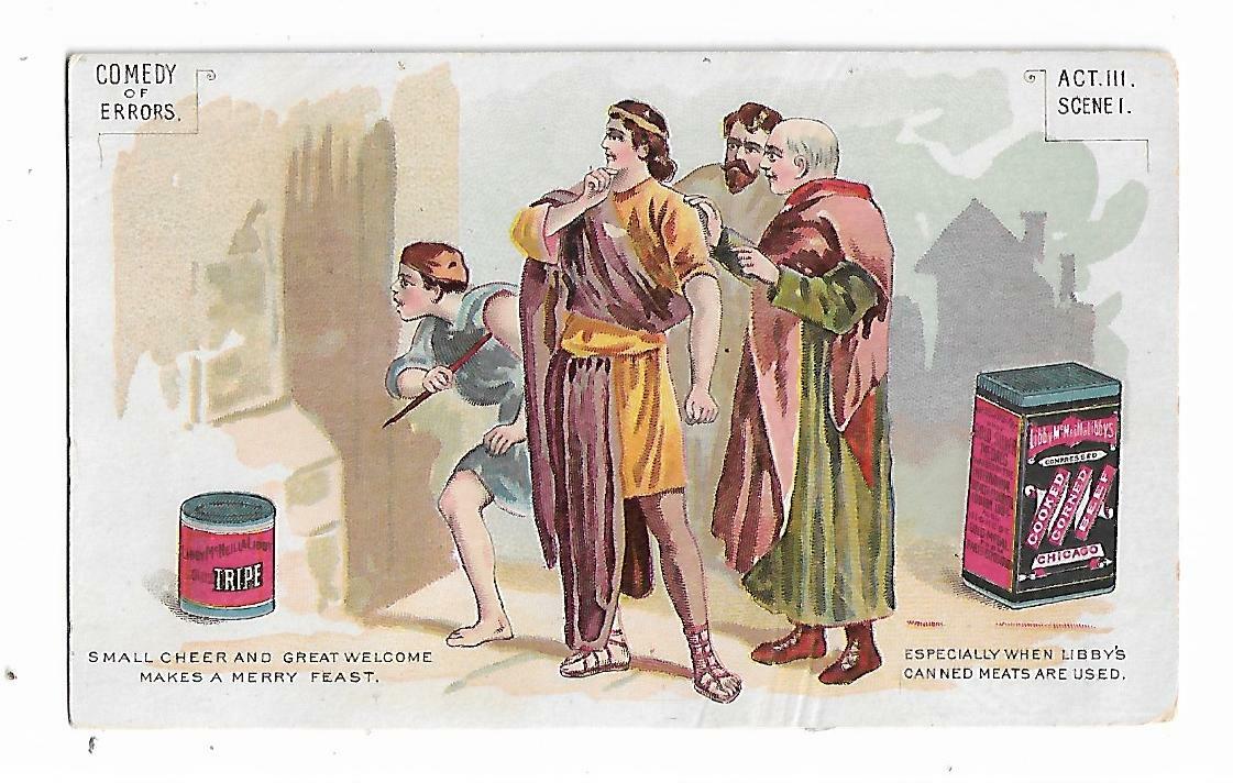 Old Trade Card Libby McNeill Chicago Union Stock Yards Canned Meat Theatre Play