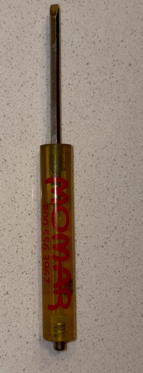 Vintage advertising small pocket screw driver MOMAR Manufacturing