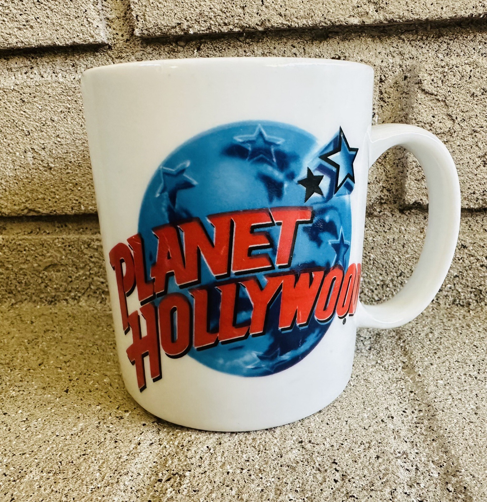 Planet Hollywood Coffee Mug Cup White Pottery Tea Chocolate Vintage