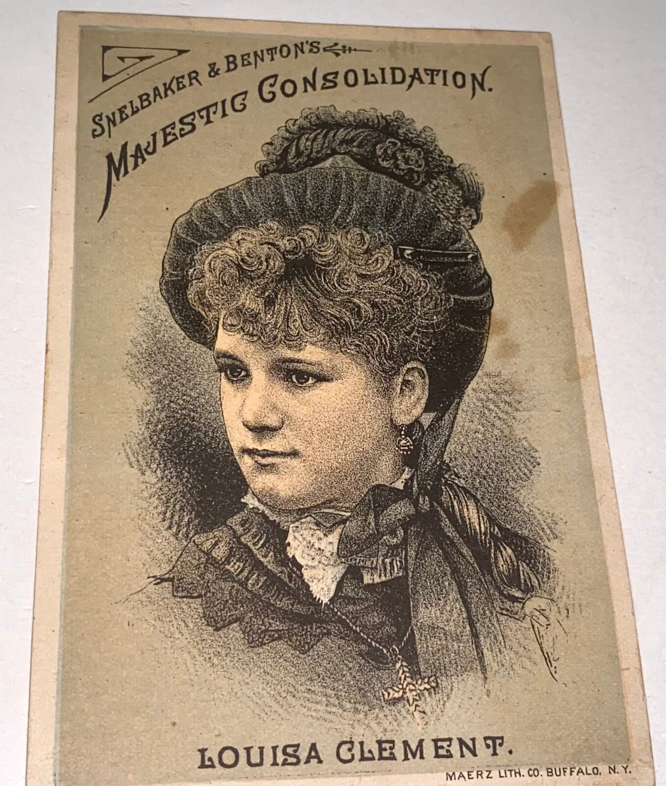 Antique Victorian Theater Actress Louisa Clement Advertising Trade Card! MA & CT