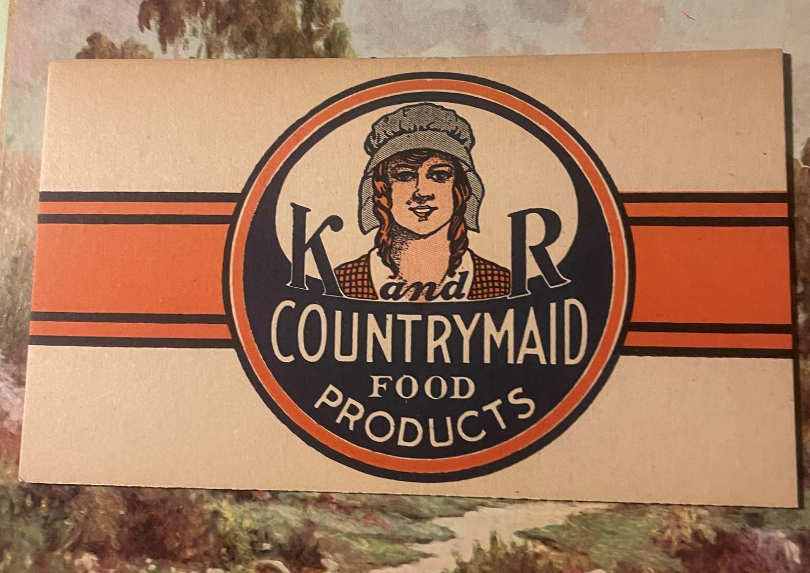 Antique 1920s – 1930s K and R Countrymaid Food Products Sign, Hastings, NE