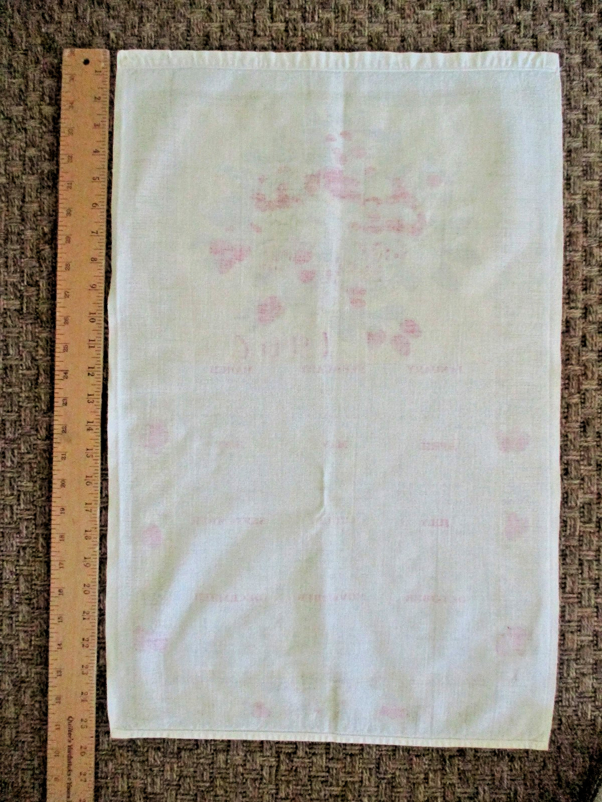 Vintage 1967 Cloth Wall Hanging Calendar ~ Basket of Fruit 25.5″x16.5″
