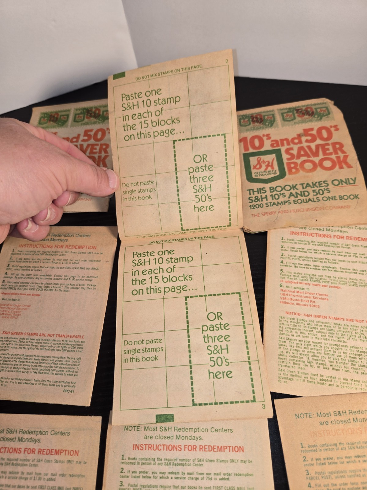 Lot of 9 10’s and 50’s Saver Books S&H Green Stamps